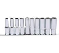 KS Tools 1/2" CHROMEplus Jeu de douilles à 6 pans, longues, 10 pièces 10-19mm