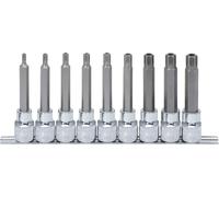 KS TOOLS 1/2" CHROMEplus Jeu de douilles à embout RIBE long 9 pces M5-M14 perçage 918