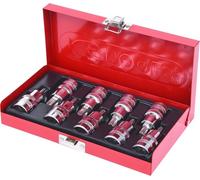 KS TOOLS 1/2" Jeu de douilles à embout CHROMEplus Torx, alésage, 9 pces TB20-TB60 918.1386