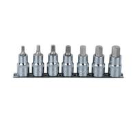 KS Tools 1/2" Jeu de douilles tournevis 6 pans intérieur CHROMEplus, courtes, 7 pcs. 5-14 mm Quantité:1