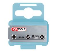 KS Tools 1/4" Embouts EDELSTAHL, pack de 5, 6 pans 25mm, 4,0mm Quantité:5