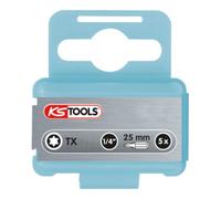 KS Tools Embout de visseuse 910.2327 Torx T27 en acier inoxydable 1/4" 25 mm lot de 5