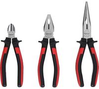 KS TOOLS 115.1010 - Jeu de 3 Pinces - Gamme Ergotorque - Pince Coupante L.165 mm, Pince Universelle L.180 mm, Pince à Becs Demi-Rond L.21