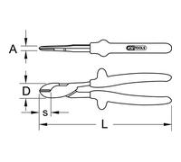 KS Tools 117.1283 Pinces coupantes diagonales grande capacité 1000V CLASSIC