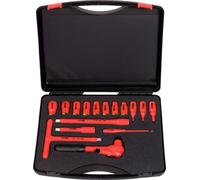 KS Tools 117.1860 - Coffret de douilles isolées 6 pans 1/2" 1000Volt GS - Avec cliquet - 16 pièces