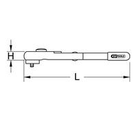 KS Tools ynamométrique 3/8" 117.3810 – isolée, tête à cliquet réversible 5–50 Nm
