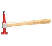 KS Tools 140.2137 Marteau à débosseler, panne pointue et tete ronde plate en acier poli