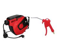KS Tools 150.4217 - Enrouleur Electrique Mural, 3x1,5mm² - Rallonge Electrique Enrouleur & Soufflette ks tools avec buse - 95 mm - 1/4' - 515.1902