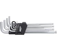 KS Tools 151.3200 Jeu de clés mâles 6 pans a tête sphériques sur support | Jeu de 10 clés mâles 6 pans extra-longues, chrome vanadium