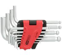 KS Tools Jeu de clés mâles coudées 151.4780 – 10 pièces courtes 1,5–10 mm à bout sphérique