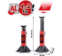KS-Tools 160.1240 performance Chevalet de support en aluminium, 3000 kg, par paire