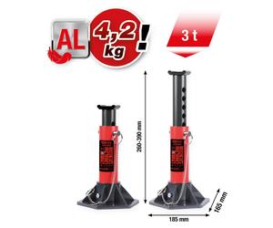 KS-Tools 160.1240 performance Chevalet de support en aluminium, 3000 kg, par paire