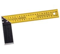 KS Tools Équerre droite et d'onglet 300.0220 250 mm – talon aluminium, lame acier trempé graduée