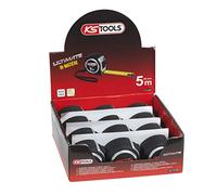 KS Tools 301.0133D - Présentoir 12pcs Mètre à ruban Bi-matière ULTIMATE® 5x25 mm