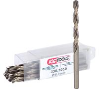 KS Tools 330.3050 Lot de 10 forets HSS-CO au cobalt, Ø5,0 mm - Gold | Lot de 10 forets HSS-Co au cobalt, Ø5,0 mm, acier HSS
