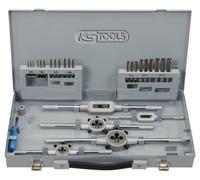 KS TOOLS 331.0744 Juego de herramientas de roscado y aterrajado HSS Co en casete industrial, 44 pzs.