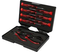 KS TOOLS 500.7180 Coffret de pinces et tournevis électroniques, 1,4 à 3 mm - 10 pcs Noir