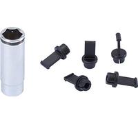 KS Tools 500.7345 - Douille pour bougie de préchauffage PSG et jeu de 5 capuchons de protection - Pour le montage et le démontage des bougies PSG - En Chrome Vanadium - Finition satinée