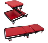 KS Tools 500.8011 Chariot de visite mécanicien convertible en siège | Chariot de visite convertible en tabouret d’atelier, 1020x460 mm, rangement atelier