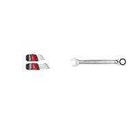 KS TOOLS - 503.4620 - Jeu de 10 clés mixtes à cliquet reversible précis GEARplus - Dimensions 8, 10, 11, 12 & 503.4615 - Clé mixte à cliquet réversible - Gamme GEARplus® - 15 mm - En chrome