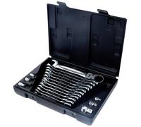 KS TOOLS GEARplus Jeu de clés mixtes à cliquet articulées, 18 pièces (503.4868)