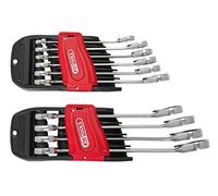 Ks Tools 503.4950 - Jeu de 10 clés mixtes à cliquet RING STOP® - Gamme GEARplus® - En chrome Vanadium - Finition Satinée