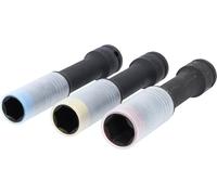 KS Tools 515.0622 - Coffret de douilles à chocs 1/2" - extra longues - Gamme SlimPOWER - Code couleur 17, 19, 21 mm - Pour jantes Aluminium - En Chrome Molybdène - 3 pièces