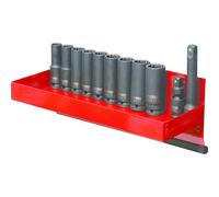 KS Tools 515.1140 Jeu de 13 pièces de douilles longues à chocs 1/2" | Jeu de 13 douilles à chocs longues 12 pans 1/2'', 12 à 22 mm et accessoires