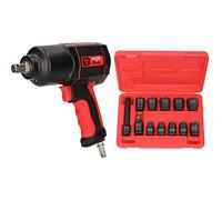 KS TOOLS 515.1200 Mini CLE A CHOC pneumatique 1/2 & 515.0112 - Coffret de douilles à chocs 6 pans 1/2'' - 10 douilles, cardan, rallonge - En Chrome Molybdène - 12 pièces