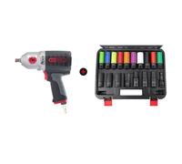 KS TOOLS - 515.1210-A5 hocs MONSTER 1/2″ 1690 Nm - Coffret 19 Douilles à Chocs pour Roues 1/2″