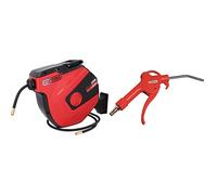 KS Tools 515.344 - Enrouleur air et Eau 3/8'' avec Tuyau ø10 mm, raccord 1/4'' - 15m & 515.1902 Soufflette Avec Buse 95 Mm - 1/4'' - 6,35 Mm