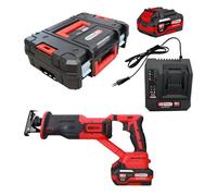 KS Tools - 515.4775F - Scie sabre sans fil 18V Brushless en coffret avec 2 batteries 4Ah et chargeur - 3000 coups/min - Coupe bois métal aluminium - Scie sabre professionnelle