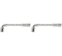 KS TOOLS - 517.0410 - Clé à pipe débouchée - 10 mm - 6 pans - Finition chromée - Chrome Vanadium (Lot de 2)