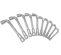 KS TOOLS - 517.0440 - Boîte de 10 clés à pipe débouchées métriques 6 pans - Jeu de clés à pipe 8-19 mm