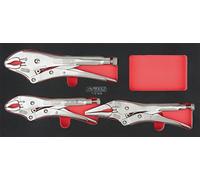 KS Tools 713.1003 - Module de pinces étaux automatiques - Pour servantes et établis - Empreinte des outils découpée au laser - Mousse imputrescible - 3 pièces