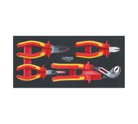 KS Tools 713.7004 - Module de 4 pinces isolées 1000V - Gamme ERGOTORQUE® - Pour servantes et établis - Empreinte des outils découpée au laser - Mousse imputrescible