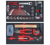 KS Tools 800.0077 - Composition 77 outils pour servante mobile bi-matière 850.0340 - Empreinte des outils découpée au laser - Résistant aux huiles et produits chimiques - Mousse imputrescible