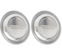 KS Tools 800.0150 - Soucoupe magnétique 150mm - Pour préserver les vis et autres petites pièces métalliques - Aimant gainé en caoutchouc - En Inox - Surface polie (Lot de 2)