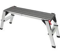 KS Tools Marche-pied aluminium 800.0960 – Pliable, grande plateforme, protection PVC noir