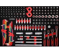 KS TOOLS Jeu de douilles 1/4'' + 3/8'' en mousse, 156 pces ( 811.0156 )
