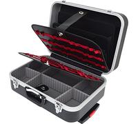 KS TOOLS 850.0530 - Valise de technicien en ABS sur roulettes - 6kg - Système de trolley - 2 panneaux amovibles - Range-documents inclus - Charge maximale: 30 kg Noir