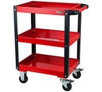 KS Tools Chariot d'atelier métal ECOline 890.0001 – plateaux rebordés, 4 roues directionnelles