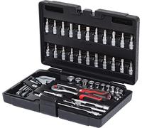 KS Tools 911.0651 Coffret de douilles F6 1/4'' CHROMEmat 51 pièces | Coffret de douilles 1/4'', 51 pcs., outillage professionnel, chrome vanadium