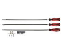 KS TOOLS 911.1180 Jeu de 3 Tournevis Ergotorque Flexibles, L.500 Mm - Kit de Réparation Pratique et Facile D'utilisation - Outillage Vissage pour Bricoleurs et Professionnels Noir/Rouge