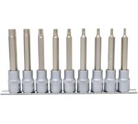 KS Tools 911.1520 Jeu de douilles tournevis 1/2" torx sur rail 9 pièces 110 mm