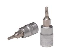 KS Tools 911.1707 douille à embout 1/4", cinq étoiles avec trou frontal | Douille tournevis 5 pans percée 1/4'' TS40 (du module 712.5038), chrome vanadium, résistant