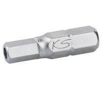 KS Tools 911.2952 Embout de vissage KS 6 pans percé 1/8"- entraînement 6.35 mm, L.25 mm - unité