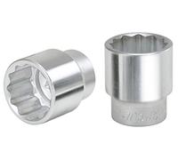 KS Tools 911.3496 - Douille 3/4'' 12 pans - 2,3/16'' - Version courte - En Chrome Vanadium - Finition chromée satinée