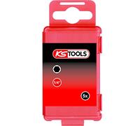 KS Tools 911.7763 - Boîte de 5 Embouts de Vissage 6 pans, L.75 mm - 1/4'' - 6 mm - En Acier Spécial