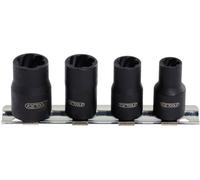 KS TOOLS Jeu de douilles à profil spiralé 1/4" 4 pces 8-13mm 913.1450